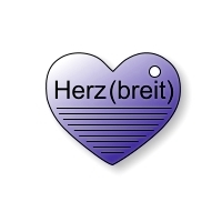 Handzettel in Herzform breit mit Lochung 4/4-farbig