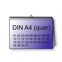 Kalender DIN A4 quer 1/0 - farbig