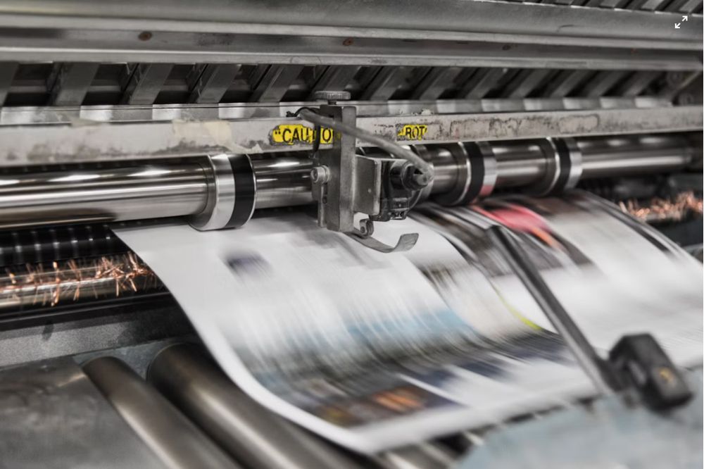 Druckmaschine von princoso während der Produktion Druckmaschine von princoso während der Produktion